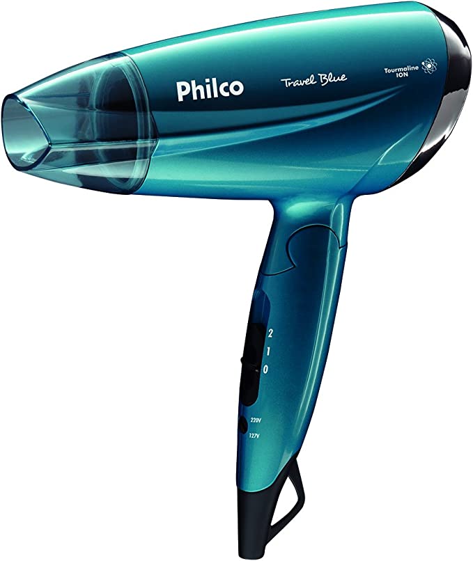 Imagem do produto Secador de cabelo Compact travel blue PSC02, 1200W, azul, bivolt, da Philco