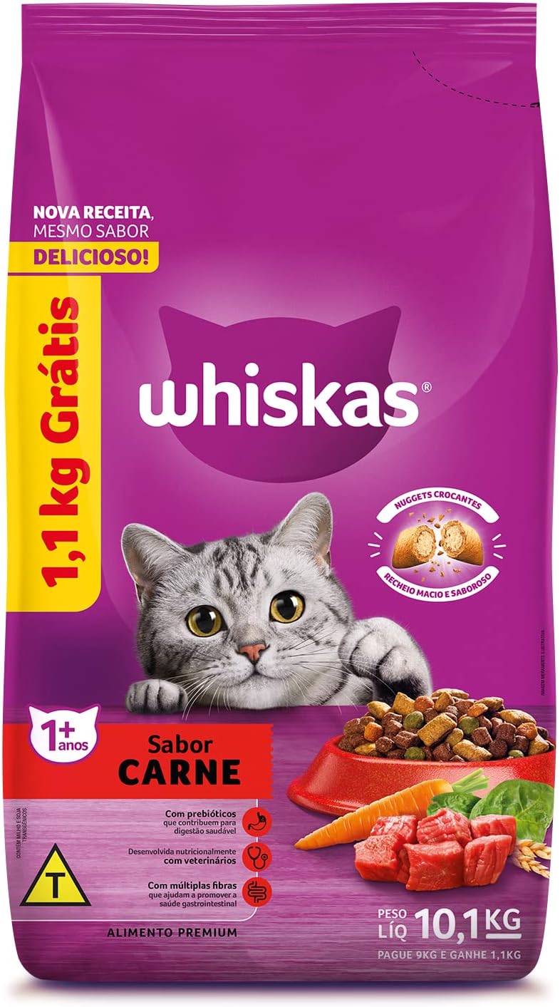 Imagem do produto Whiskas Ração para gatos adultos sabor carne