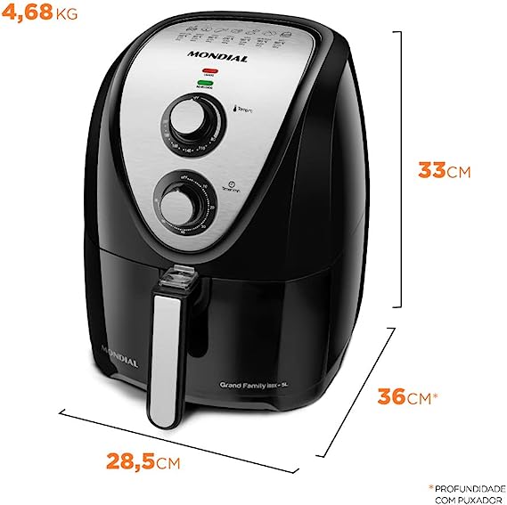 Imagem do produto Fritadeira Airfryer Mondial, Grand Family Inox