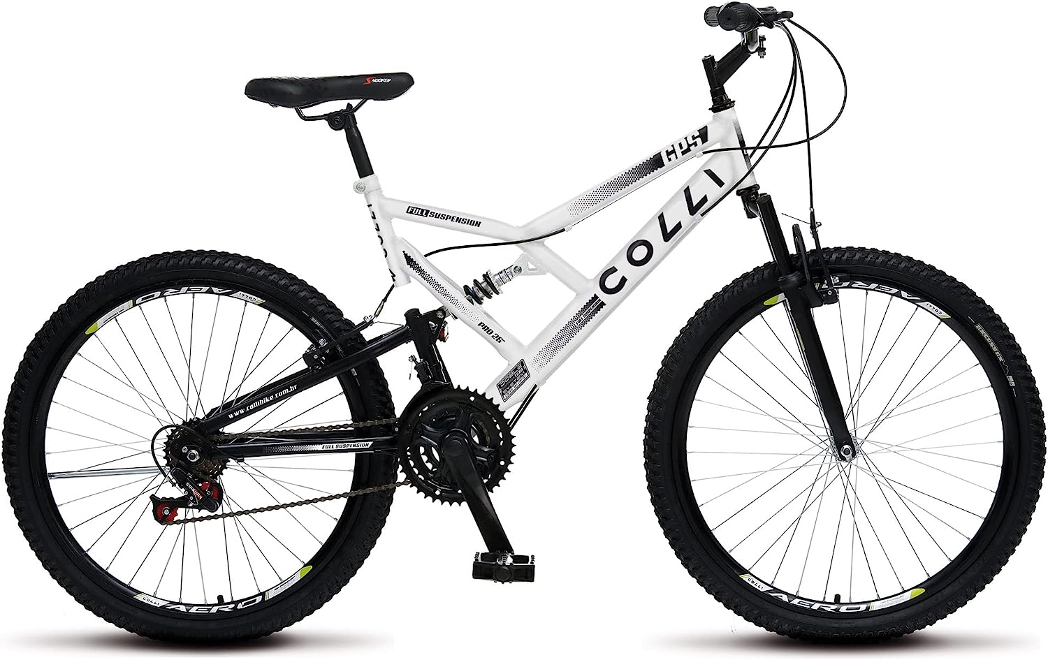 Imagem do produto Colli Bike, Bicicleta GPS 148 Dupla Suspensão e Freios V-Brake, Aro 26 Aero, 36 Raias, 21 Marchas