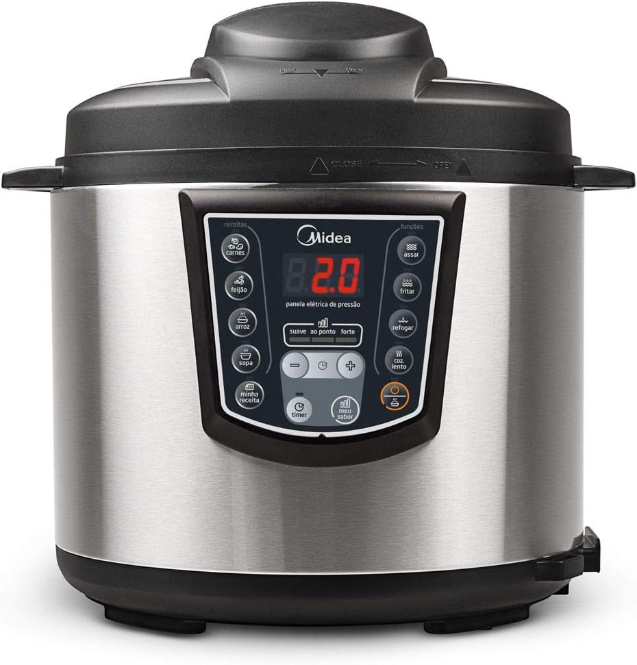 Imagem do produto Panela de Pressão Elétrica 6L Digital, Inox/Preto, 110v, Midea