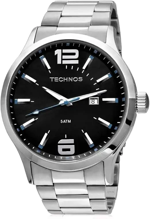 Imagem do produto Relógio Technos, Pulseira de Aço Inoxidável, Masculino Prata 2115GU/1A